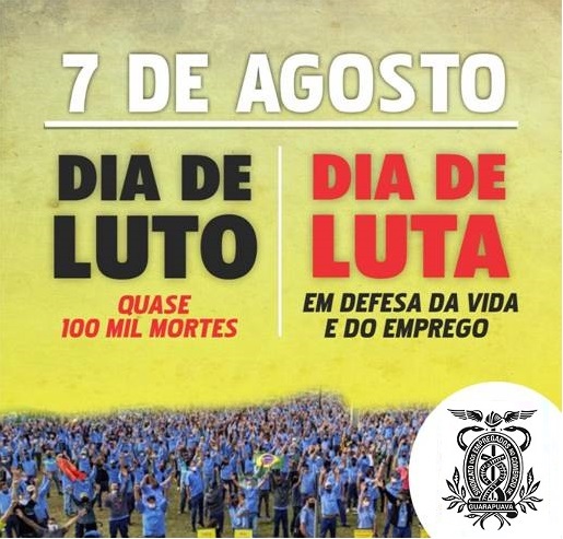 "Dia de Luto e de Lutas" em 7 de agosto de 2020.